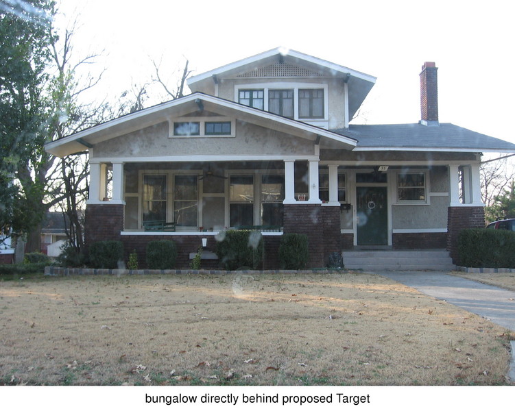 bungalow directly behind proposed Target