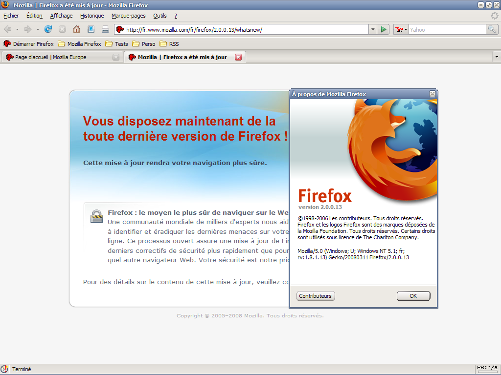 Firefox version 2.0.0.13