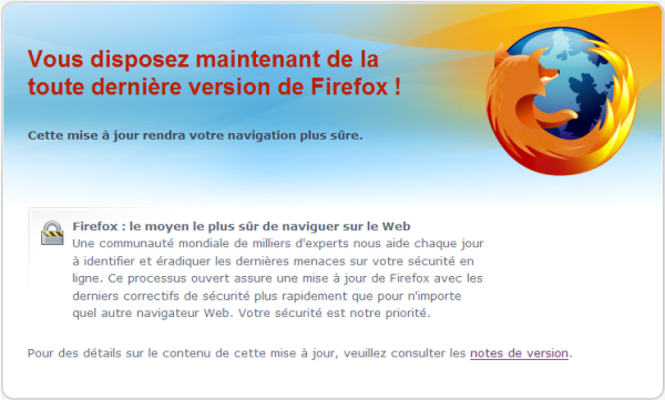 Mise à jour Firefox