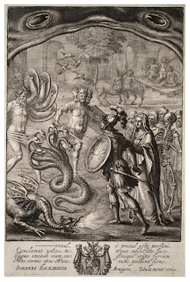 Aeneas in the underworld. engraving by Wenceslaus Hollar