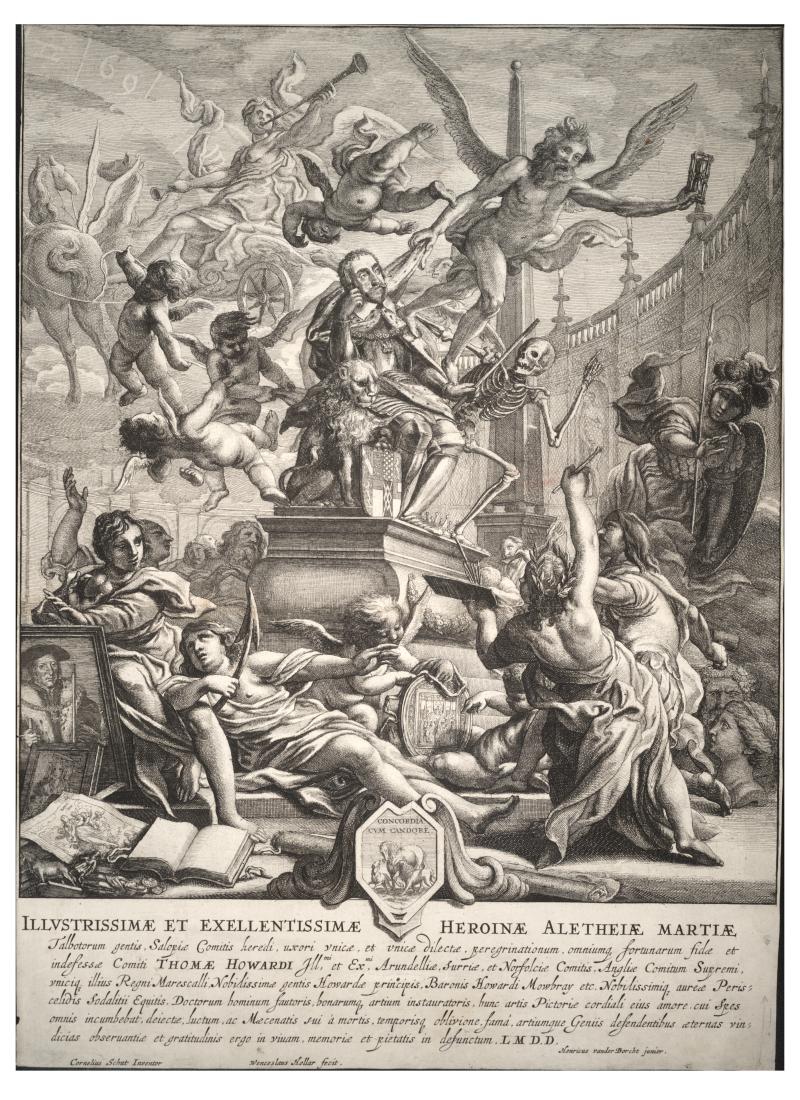 Allegory on the death of the Earl of Arundel - Wenceslaus Hollar