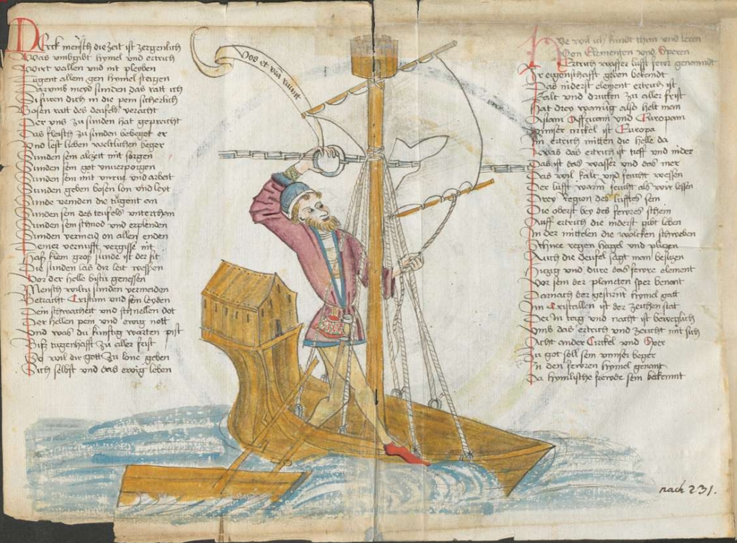 Albrecht von Eyb - The book of Marriage - man in sailing boat