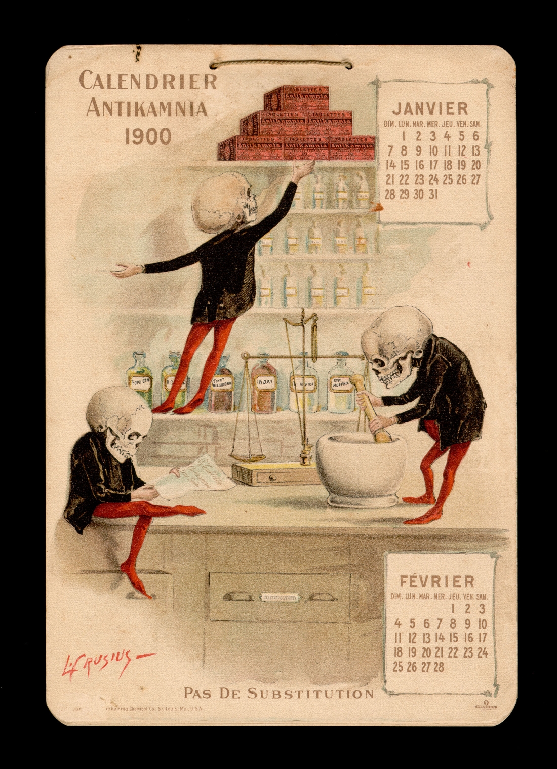 Antikamnia calendar 1900 - french