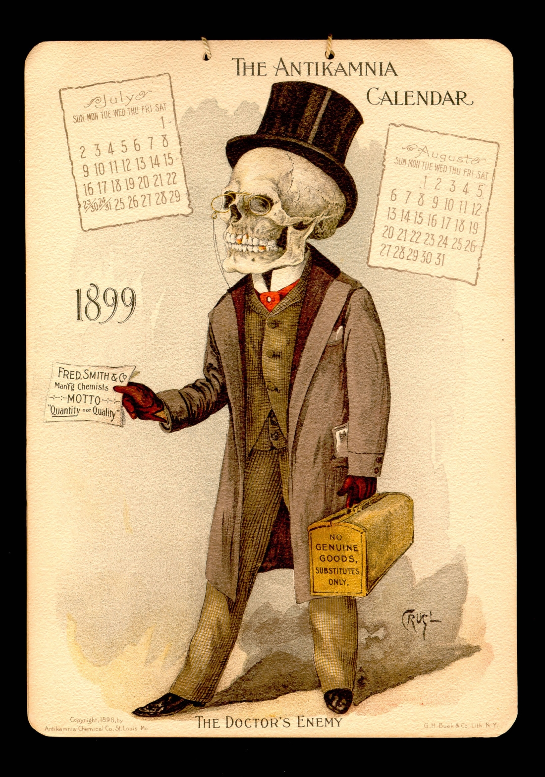 1899 antikamnia medical calendar