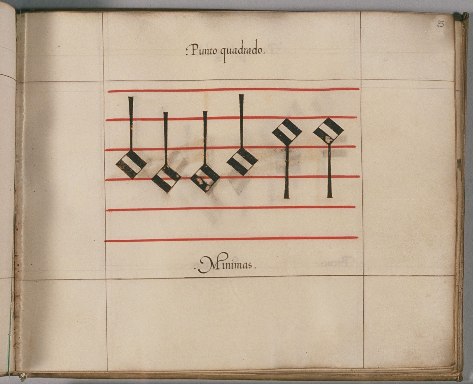 punto quadrado (minimas) - 16th century musical illumination