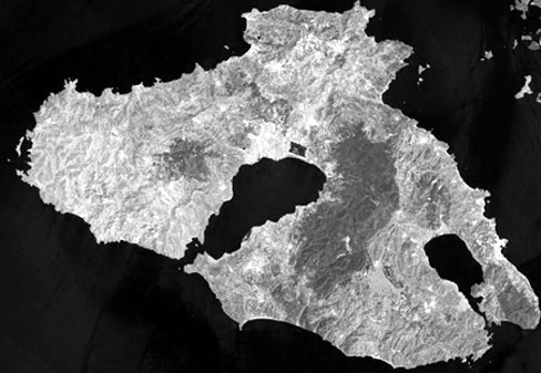 Imagem de satélite: Ilha de Lesbos - Grécia