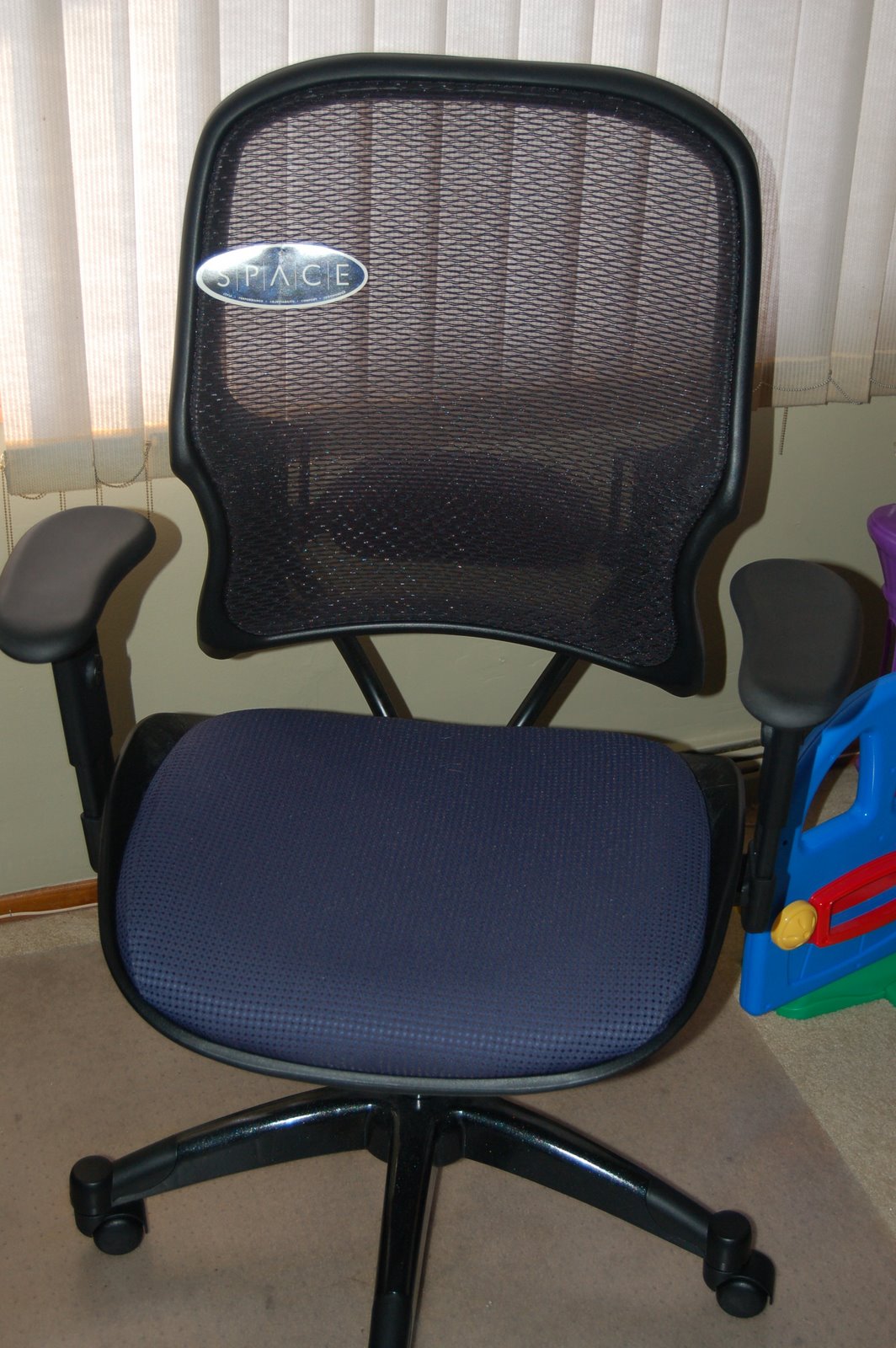 Our new office chair so he can sit at the computer in comfort. It's the Minnie Pearl model.