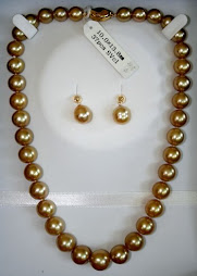 Gold Pearl Nec + Earing