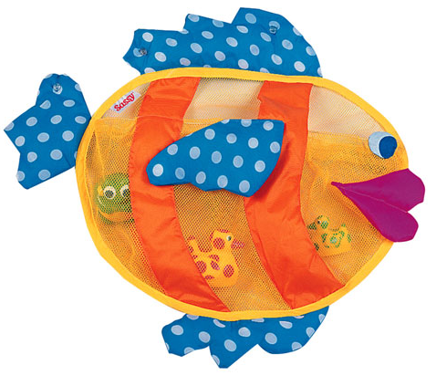 bath toy organizer shaped like a fish