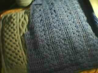 [WIP+aran+front+and+WIP+crochet+cardigan.JPG]
