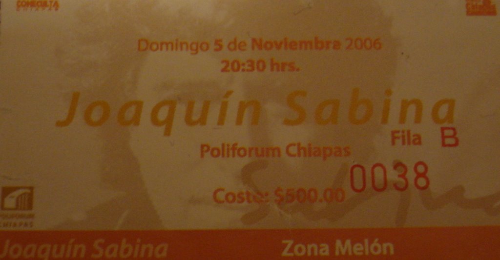Sabina Concert Ticket
