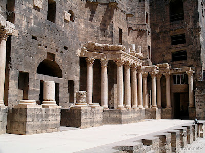 A close up of the theatre at Bosra
