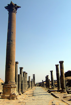 Roman columnades at Bosra