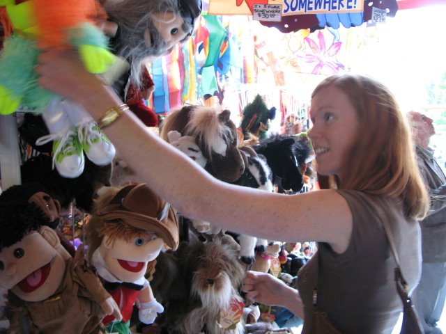 shannon looking for a red head puppet