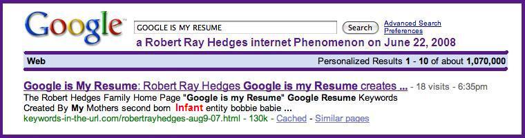 Google is my Resume