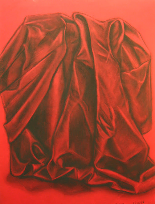 Su Kim, charcoal on red canson, 04-01-08