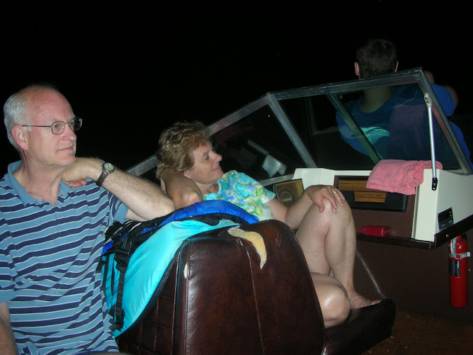 Watching Fireworks from the boat on the Lake