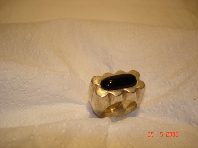 anello in argento con onice