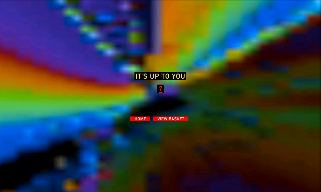 Radiohead's In Rainbows download screen, It's Up To You
