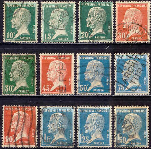 [France+185-96+Used+1923-26++Pasteur+12+Stamp+Set.jpg]