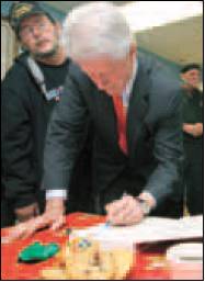 President Clinton and I