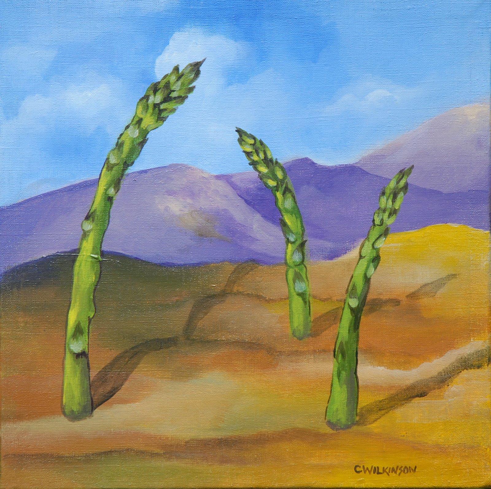 [Asparagus+Hill+12x12+Acrylic+on+Canvas]