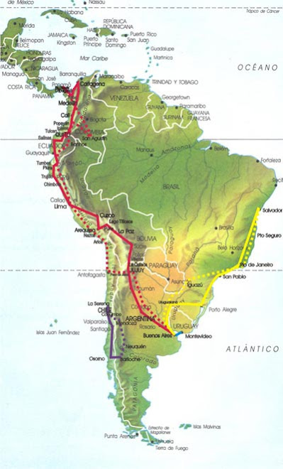 viajes más importantes por Sudamérica