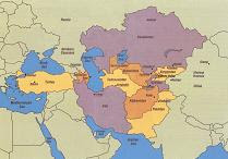 mapa střední asie
