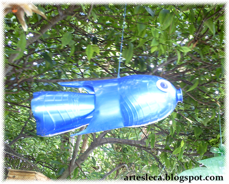 Peixe de Garrafa PET azul