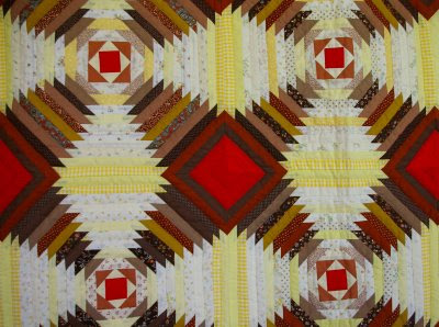 Vintage Pineapple Log Cabin Pattern Quilt Top NY State | eBay