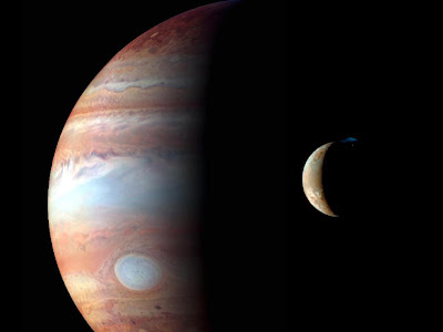 Jupiter e Io fotografiados por la sonda New Horizons