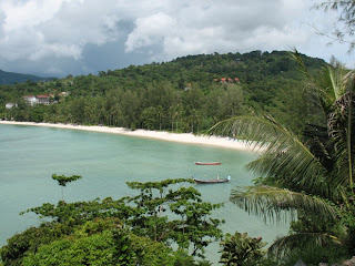 View of Tri Trang beach from the road to Paradise Beach