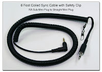 SC1020: Coiled Sync Cord for Aux Sync Jack with Safety Clip