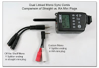 SC1028: Dual Linked Sync Cords - Comparison of Straight vs RA mini Plugs