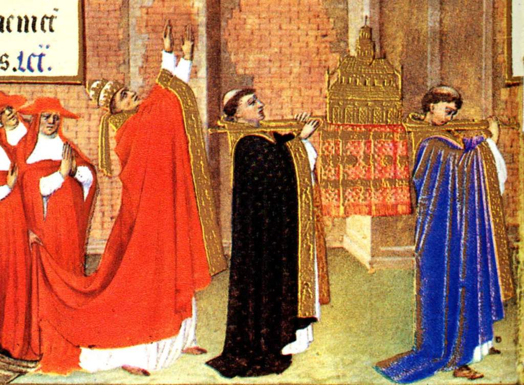 São Miguel atende as súplicas do Papa São Gregório Magno, detalhe