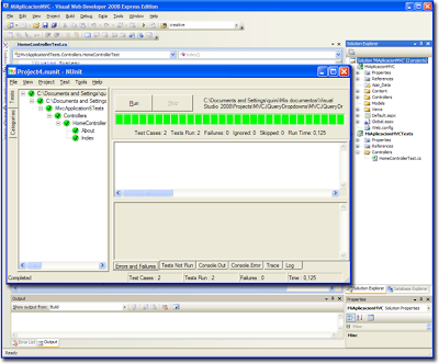 WDExpress 2008 y NUnit en ejecución