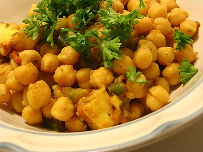 Chickpeas with Paneer Cheese- click for recipe