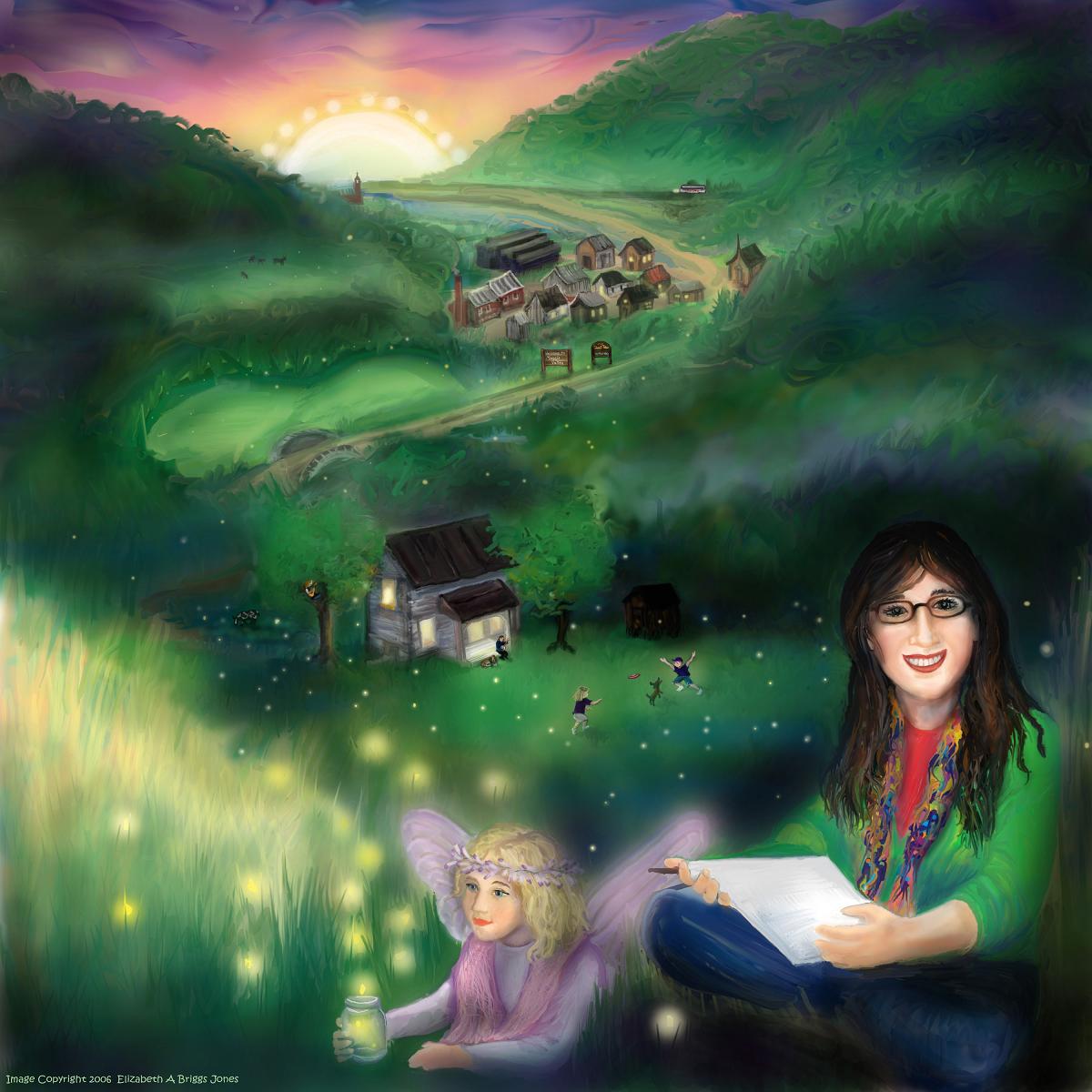 [Kerry_in_Maggie_Valley_painting_with_Norah_as_fairy[1].JPG]