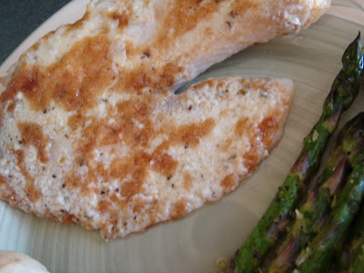 broiled parmesan tilapia and roasted asparagus with lemon
