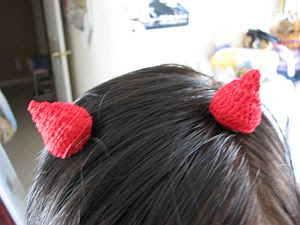 Devil Horn Hair Clips | AllFreeCrochet.com