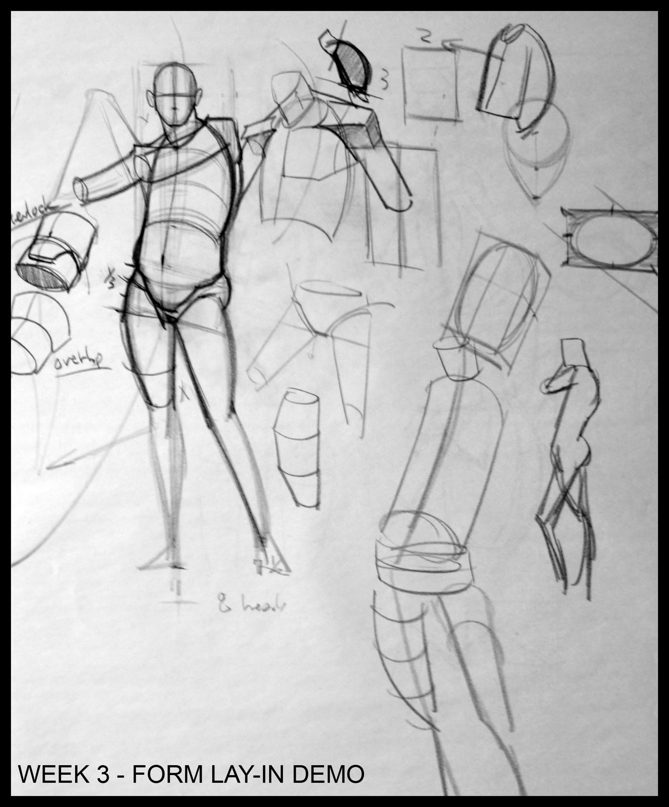 Analytical Figure Drawing SP08: Week 3 - Form and Overlaps