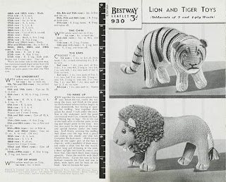 Knitted Toys: Pattern for knitted lion and tiger